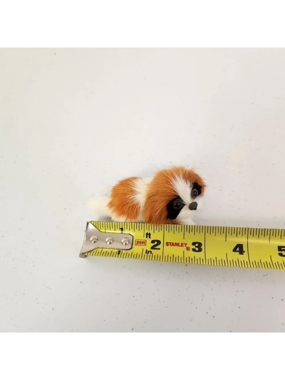 Adorable Real Fur Realistic Dog Figurine Figure Shih Tzu Pekingese Collectible